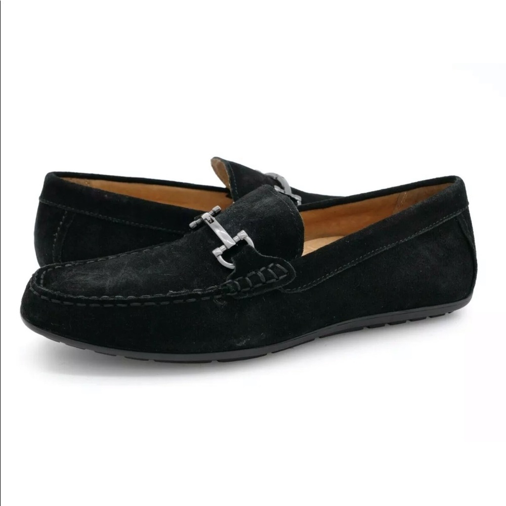 Vionic Mens Mason Black Suede Horsebit Loafer